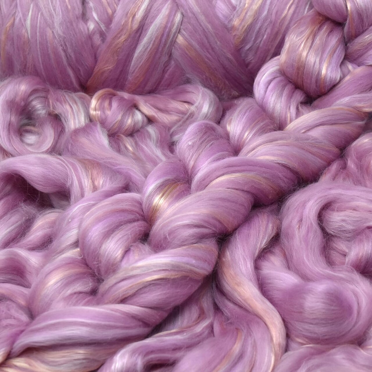 Merino Silk Luxe Tonal Designer Blend. Superfine Merino, Mulberry Silk, Tussah Silk. Top Roving for Spinning or Felting.